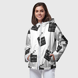 Ветровка с капюшоном женская Съёмочная хлопушка, цвет: 3D-белый — фото 2