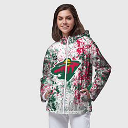 Ветровка с капюшоном женская Minnesota Wild NHL white, цвет: 3D-белый — фото 2
