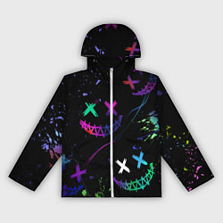 Женская ветровка Неновые краски - лица крипи смайл