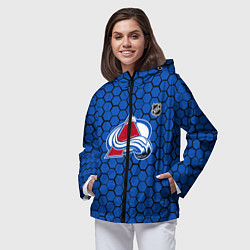 Ветровка с капюшоном женская Колорадо Эвеланш - синие соты, цвет: 3D-черный — фото 2