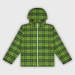 Ветровка с капюшоном женская Зеленый тартан, цвет: 3D-белый