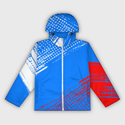 Ветровка с капюшоном женская Патриот - флаг, цвет: 3D-белый
