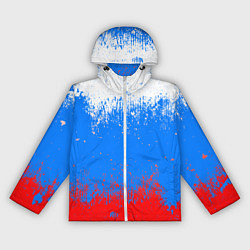 Ветровка с капюшоном женская Патриот - флаг, цвет: 3D-белый