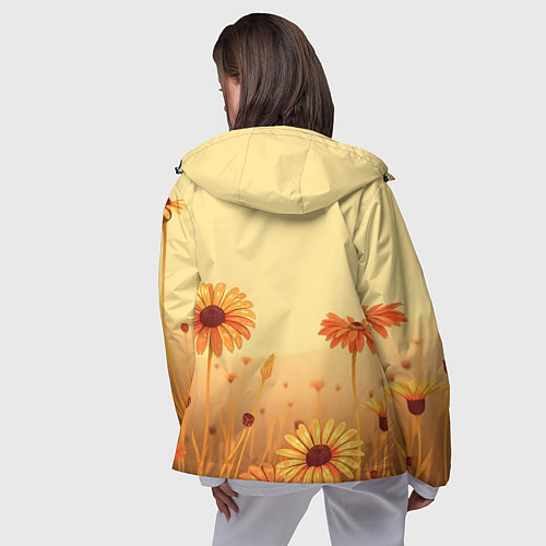 Женская ветровка Цветы на закате / 3D-Черный – фото 4