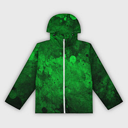 Ветровка с капюшоном женская Абстракция - green acid stains, цвет: 3D-белый