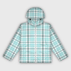 Ветровка с капюшоном женская Checkered light blue, цвет: 3D-белый