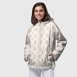 Ветровка с капюшоном женская Русь культура и обычаи, цвет: 3D-белый — фото 2