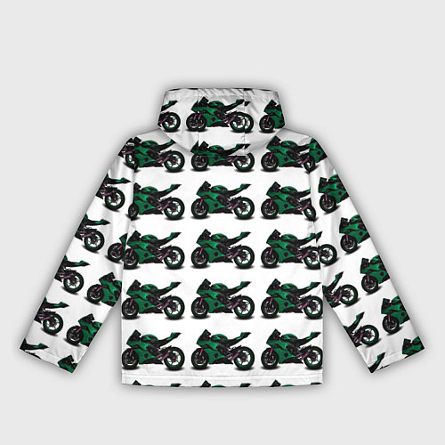 Женская ветровка Motorbike dark green / 3D-Белый – фото 2