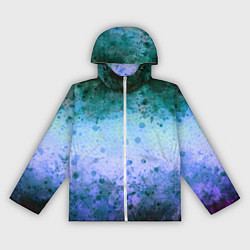 Ветровка с капюшоном женская Абстракция - blue-green acid, цвет: 3D-белый