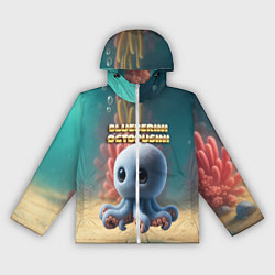 Ветровка с капюшоном женская Blueberini Octopusini мем, цвет: 3D-белый