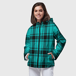 Ветровка с капюшоном женская Checkered blue, цвет: 3D-черный — фото 2