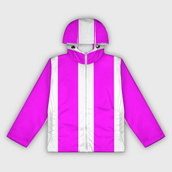Ветровка с капюшоном женская Color white pink line, цвет: 3D-белый