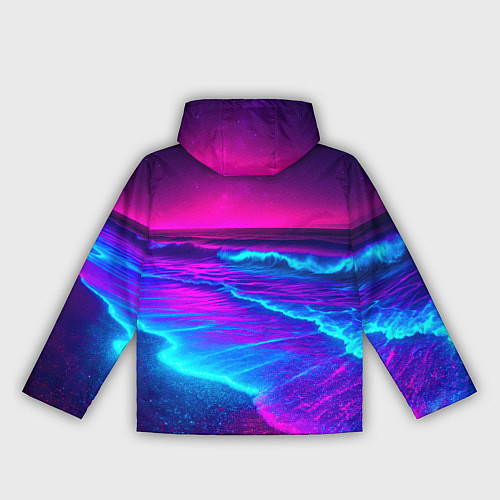 Женская ветровка Неоновое море - ночные волны / 3D-Белый – фото 2