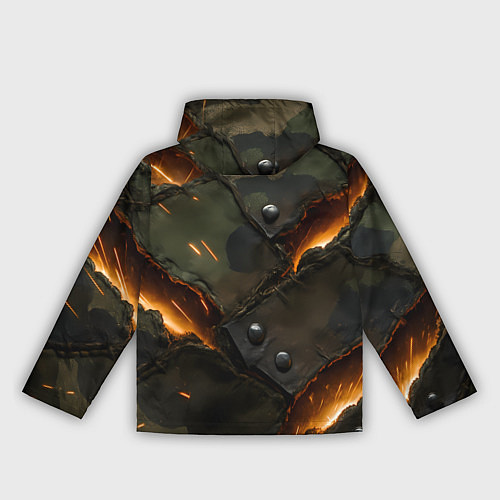 Женская ветровка Порванная камуфляжная ткань с огнем / 3D-Белый – фото 2