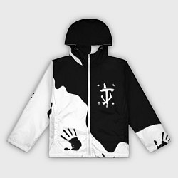Ветровка с капюшоном женская Doom отпечатки демона, цвет: 3D-белый