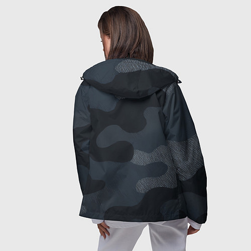 Женская ветровка Текстурный камуфляж на ткани / 3D-Черный – фото 4