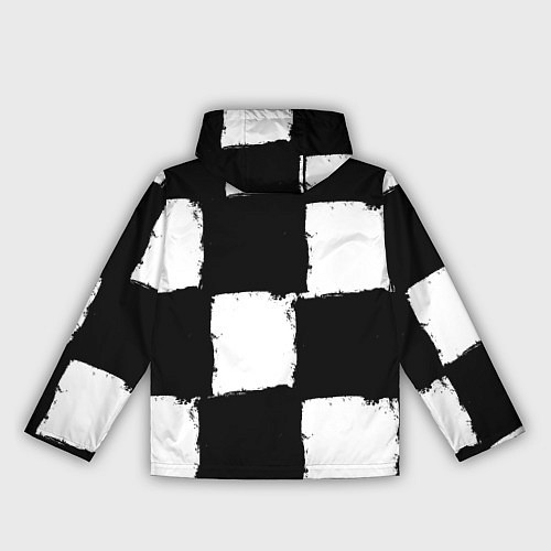 Женская ветровка Черные квадраты в виде шахматной доски / 3D-Белый – фото 2