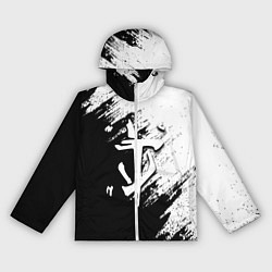 Ветровка с капюшоном женская Doom штрихи красок черные, цвет: 3D-белый