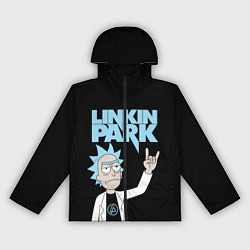Ветровка с капюшоном женская Linkin Park и Рик Санчес из Рик и Морти, цвет: 3D-черный