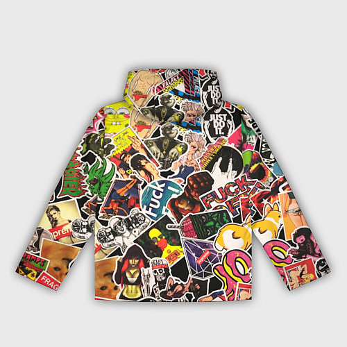 Женская ветровка Monster energy stikers logo / 3D-Белый – фото 2