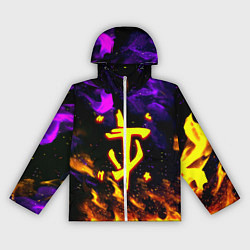 Ветровка с капюшоном женская Doom огненный стиль, цвет: 3D-белый