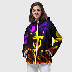 Ветровка с капюшоном женская Doom огненный стиль, цвет: 3D-белый — фото 2