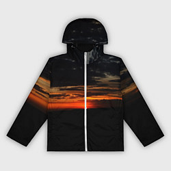 Ветровка с капюшоном женская Закат на плато, цвет: 3D-белый