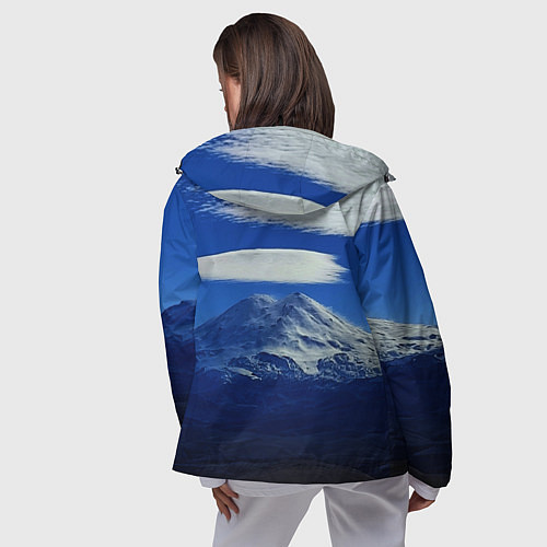 Женская ветровка Эльбрус с облаками / 3D-Черный – фото 4