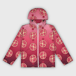 Ветровка с капюшоном женская Сочные гранаты, цвет: 3D-белый