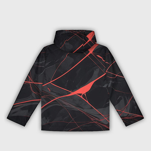 Женская ветровка Текстура мрамора с красными полосками / 3D-Белый – фото 2