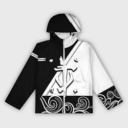 Ветровка с капюшоном женская Doom стильная геометрия, цвет: 3D-белый
