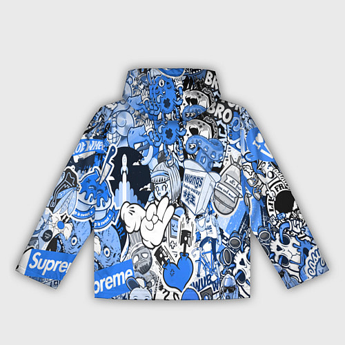 Женская ветровка Monster energy sticker blue / 3D-Белый – фото 2