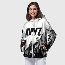 Ветровка с капюшоном женская Dayz текстура огонь, цвет: 3D-белый — фото 2