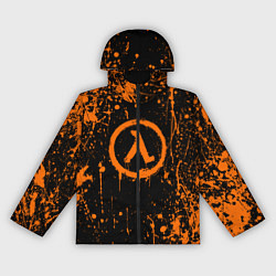 Ветровка с капюшоном женская Халф лайф - подтеки, цвет: 3D-черный