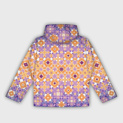 Женская ветровка Узорчатая метаморфоза сиренево-оранжевая / 3D-Белый – фото 2
