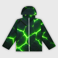 Ветровка с капюшоном женская Кислотный зеленый разлом, цвет: 3D-белый