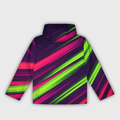 Женская ветровка Фиолетово-зеленые линии / 3D-Белый – фото 2