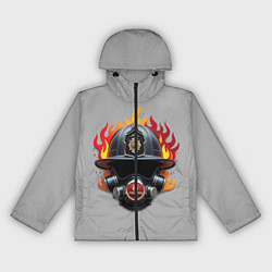 Ветровка с капюшоном женская Пожарник, цвет: 3D-черный