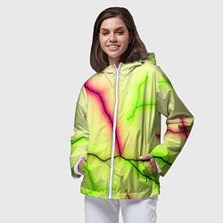 Ветровка с капюшоном женская Multicolored lightning, цвет: 3D-белый — фото 2