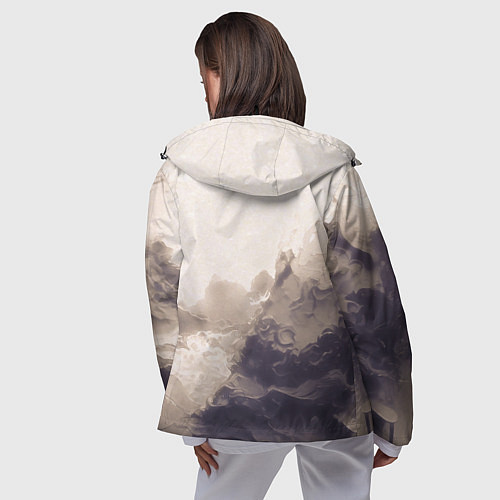 Женская ветровка Сепия абстрактная горная река / 3D-Черный – фото 4
