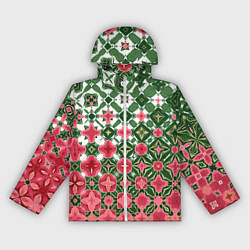 Ветровка с капюшоном женская Розово-зеленая метаморфоза, цвет: 3D-белый