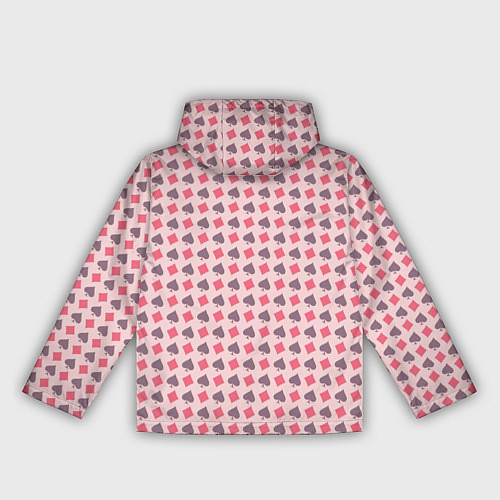 Женская ветровка Паттерн бубны и пики розовый / 3D-Белый – фото 2