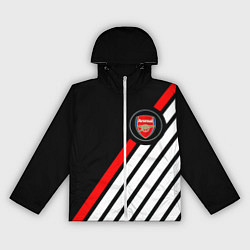 Ветровка с капюшоном женская Арсенал геометрия полосы, цвет: 3D-белый