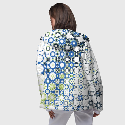 Женская ветровка Сине-зеленая абстракция / 3D-Черный – фото 4