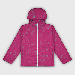 Ветровка с капюшоном женская Color pink brown squares, цвет: 3D-белый