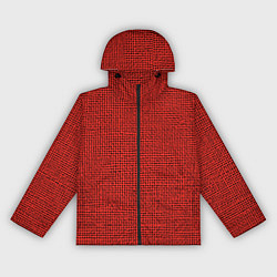 Ветровка с капюшоном женская Мешковина красная имитация, цвет: 3D-черный