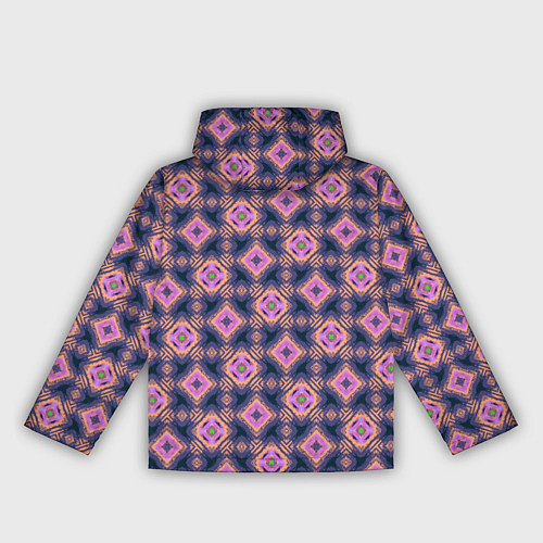 Женская ветровка Фиолетово-розовый геометрический паттерн / 3D-Белый – фото 2