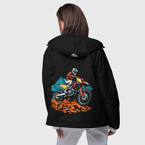 Женская ветровка Motocross mountains / 3D-Черный – фото 4