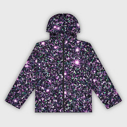 Ветровка с капюшоном женская Имитация блестящих пайеток тёмно-фиолетовый, цвет: 3D-черный