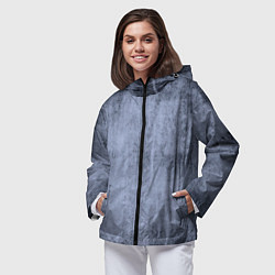 Ветровка с капюшоном женская Текстура серо-синий бетон, цвет: 3D-черный — фото 2
